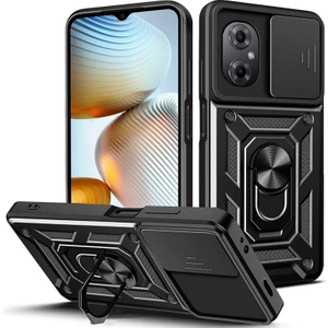 Xiaomi Poco M5 Kılıf Lens Sürgülü Yüzüklü Tank Silikon Pars