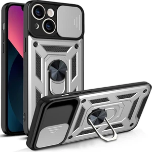 Apple iPhone 14 Kılıf Lens Sürgülü Yüzüklü Tank Silikon Pars