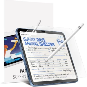 M.TK Moveteck iPad 10. Nesil 10.9 Inç 2022 ile Uyumlu Paperfeel Paper Like Ekran Koruyucu Parlama Önleyici Kağıt Hisli Çizim Için Ekran Koruyucu Cam