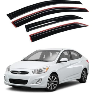 ŞüsCarOto Aksesuar Hyundai Accent Blue 2011-2018 Uyumlu Mugen Cam Rüzgarlığı Seti Piano Black 4