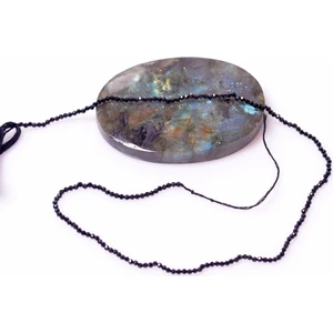 Taş Sandığı Siyah Spinel Taşı Dizi 30 cm - 1,8 mm ( Çok Ince )