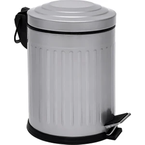 zengin çarşım 5 Lt Vintage Serisi Amortisör Kapaklı Gri Çöp Kovası