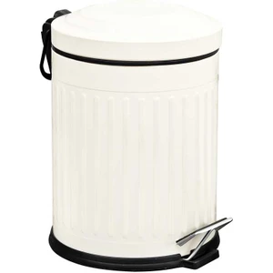 zengin çarşım 5 Lt Vintage Serisi Amortisör Kapaklı Krem Çöp Kovası