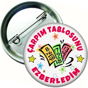 Hediye Panayırı 20 Adet  - Hediye Panayırı Çarpım Tablosunu Ezberledim Öğrenci Rozeti