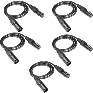 5 Paket Mikrofon Kablosu (Mıc Kablosu / Xlr Ila Xlr Kablosu) 0.6m(Yurt Dışından)