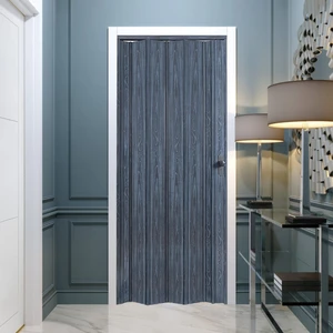 Faran Dekorasyon 72 x  230 Antrasit Renk Camsız Pvc Akordiyon Katlanır Kapı - Frnakmodel-107