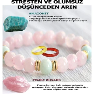 Sertifikalı   Doğal Taş Stres ve Panik Atak Bilekliği ( 1 Adet Akik Yüzük ile Birlikte Gönderilir )