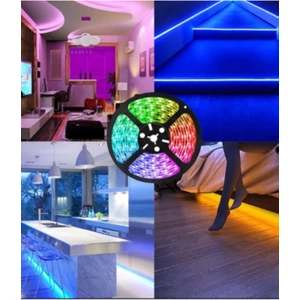 Şerit Led İç ve Dış Mekan 5 Metre Kumandalı Set Tak Çalıştır 16 Renk (24 Tuşlu Kumanda)