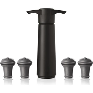 Vacu Vin Şarap Vakum Seti / Siyah (1 Pompa 4 Tıpa)