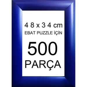 Plus Balıksırtı Puzzle Çerçevesi 500 Parça Için Ebat 48 x 34 cm Lacivert