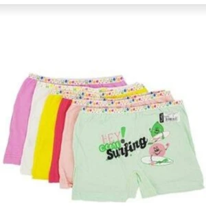 0181 Kız Çocuk Desenli Boxer 6 Lı