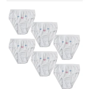 Kız Çocuk Külot Nefes Alabilir Kumaşla Beyaz 6 Adet Rahat Tasarım