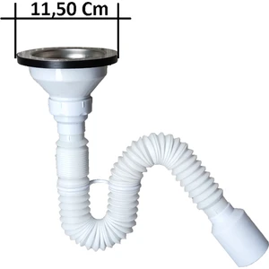 Çöpmak Evye Sifonu Flexi Gövde Sifonu Beyaz Ø32-40-50