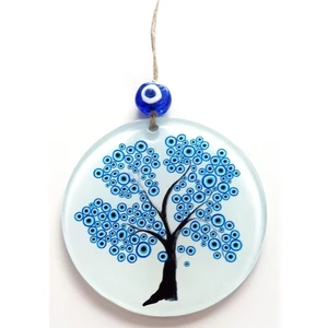 Hediye Fikri Nazar Ağacı Füzyon Cam Nazar Boncuklu Duvar Dekoru