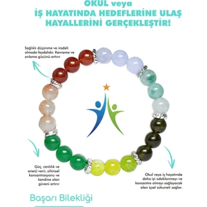 Tesbih Atölyesi Erkek Kadın Başarı Tılsım Bileklik Akuamarin Akik Morganit Zebercet Kuvars Amazonit Doğal Taş