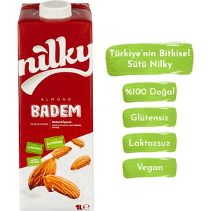 Badem Sütü Glütensiz Bitkisel Bazlı Laktosuz Vegan 1 lt