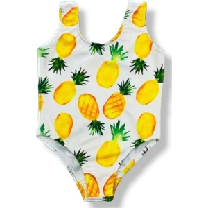 Lolli Boom Kids Kız Çocuk Ananas Tema Pembe Renk Askılı Mayo