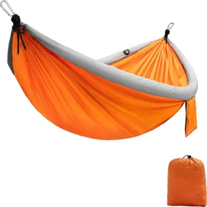 Taşınabilir Katlanılabilir 400Kg Polyester Açık Kamp Hamak Asılı Salıncak Turuncu (Yurt Dışından)