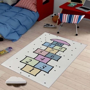 Dekoratif Kaymaz Taban Ince Leke Tutmaz Yıkanabilir Modern Eğlenceli Çocuk Halısı
