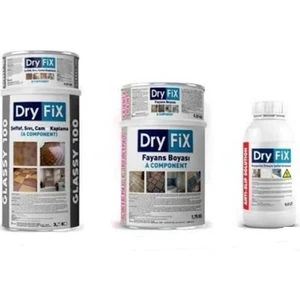 Meteor Dryfix Fayans Boyası Beyaz 1 Kg+ Dryfix Sıvı Cam 0,8 Kg-Kayganlık Önleyici 0.5lt (Set)