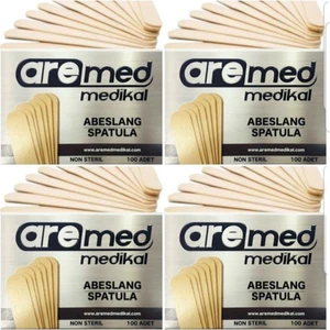 Beybi Abeslang Ahşap Dil Çubuğu - Ağda Spatulası 100'LÜ x 4 Paket Çx
