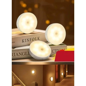 3 Adet Koridor ve Merdiven Için Şarjlı Hareket Sensörlü Mıknatıslı 6 LED Günışığı Aydınlatma
