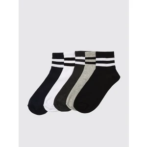 Herosa Tekstil 5 Çift Çizgili Unisex Pamuklu Tenis Çorap