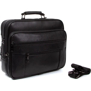 Deri Çelik Kasalı Erkek El ve Omuz Çantası Büyük Boy Yatay