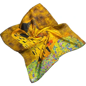 Turkish Silk Store Gustav Klimt Öpücük Ipek Bandana Fular