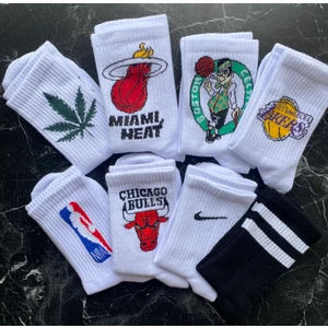 Çorap Dünyam Unisex 8 'li Seri Basketbol Neşeli Kolej Tenis Çorap