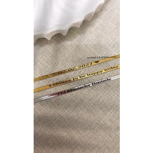 Sadece Jewellery Kişiselleştirilebilir Gümüş Renk Çelik Italyan Zincir Unisex Bileklik