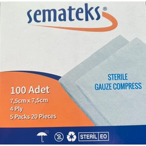 Steril Gaz Kompres 7,5cm x 7,5cm 100 Adet