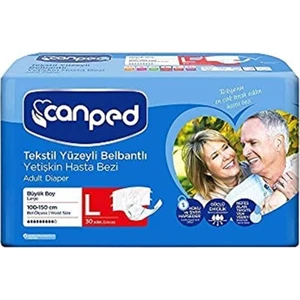 Hasped Canped Belbantlı Textil Hasta Bezi Large 30 Lu
