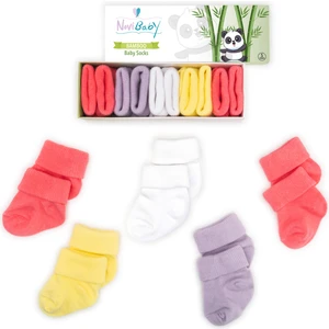 5'li Bambu Yenidoğan Bebek Çorabı I Colourful I 0-6 Ay