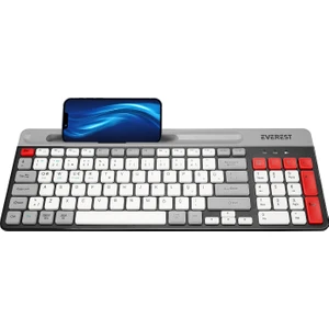 Kb-88 Ruby Siyah-Gri Kablosuz 2.4g + Bluetooth Bt1 Bt2 Çoklu Cihaz Bağlantılı Türkçe Q Ince Klavye