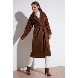 Oversize Kemerli Cepli Kışlık Kaban Bayan Kaban 42190454