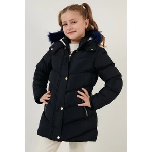 Yakası Suni Kürklü Kapüşonlu Şişme Mont Kız Çocuk MONT 6035018