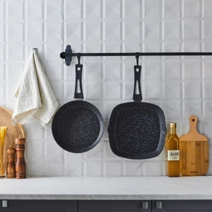 Defne Bio Granit Tava-Grill Set Black