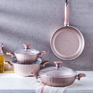 Dream Bio Granit 7 Parça Tencere Seti Rose