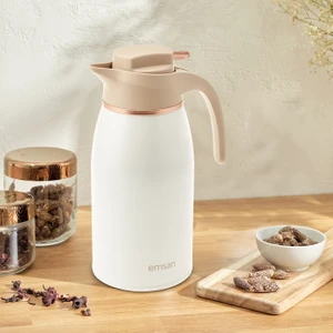 Gama 12 Saat Sıcak ve Soğuk Tutan Çelik Termos 2 Litre Beyaz