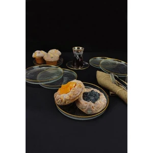 Rexy 6'lı Cam Pasta Tabağı 16 cm Gold Rim - 16577