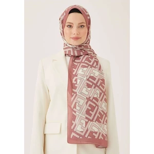F Desen Krep Şal Pudra