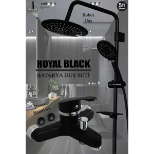 Banyo Bataryası Siyah Renk Duş Musluk Armatür Robot Duş Seti Banyo Duş Başlığı Spiral Takımı Armatür