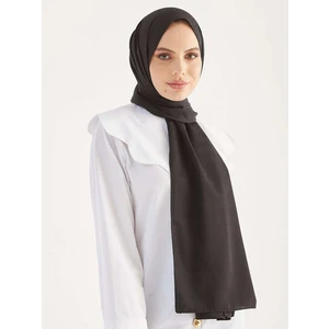 Kaz Ayağı Ipeksi Jakar Şal Siyah