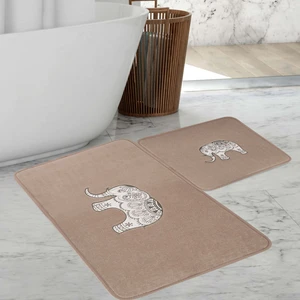 Fil Desen 2li Banyo Paspas Takımı
