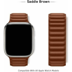 Nezih Case Apple Watch 2/3/4/5/6/7/8/se/ultra 42MM 44MM 45MM 49MM Mıknatıslı Deri Baklalı Kordon