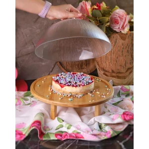 - Kuga 30 cm Cam Kapaklı Bambu Kek Fanusu - Meyvelik