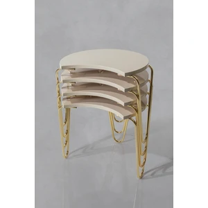 Veys Sehpa 4 Lü Gold Dolunay Orta Sehpa - Zigon Sehpa