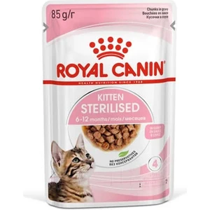 Royal Canin Kitten Sterilised Gravy Kısırlaştırılmış Yavru Kediler Için Yaş Mama 6 Aylıktan 12 Aylığa Kadar 85 gr "12 Adet x 85 g"