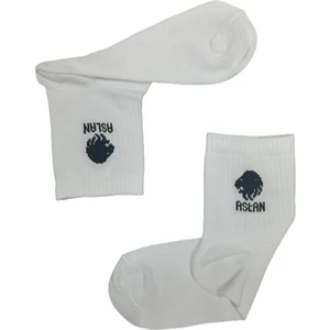 Beşiroğlu Grup Koç Burcu Tenis Gym Fitness Çorap Unisex Beyaz Astroloji Burç Desenli